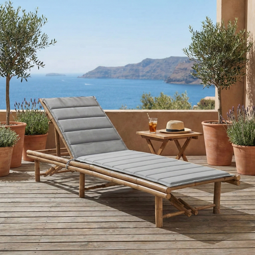 Chaise Longue Bambou Avec Coussin 