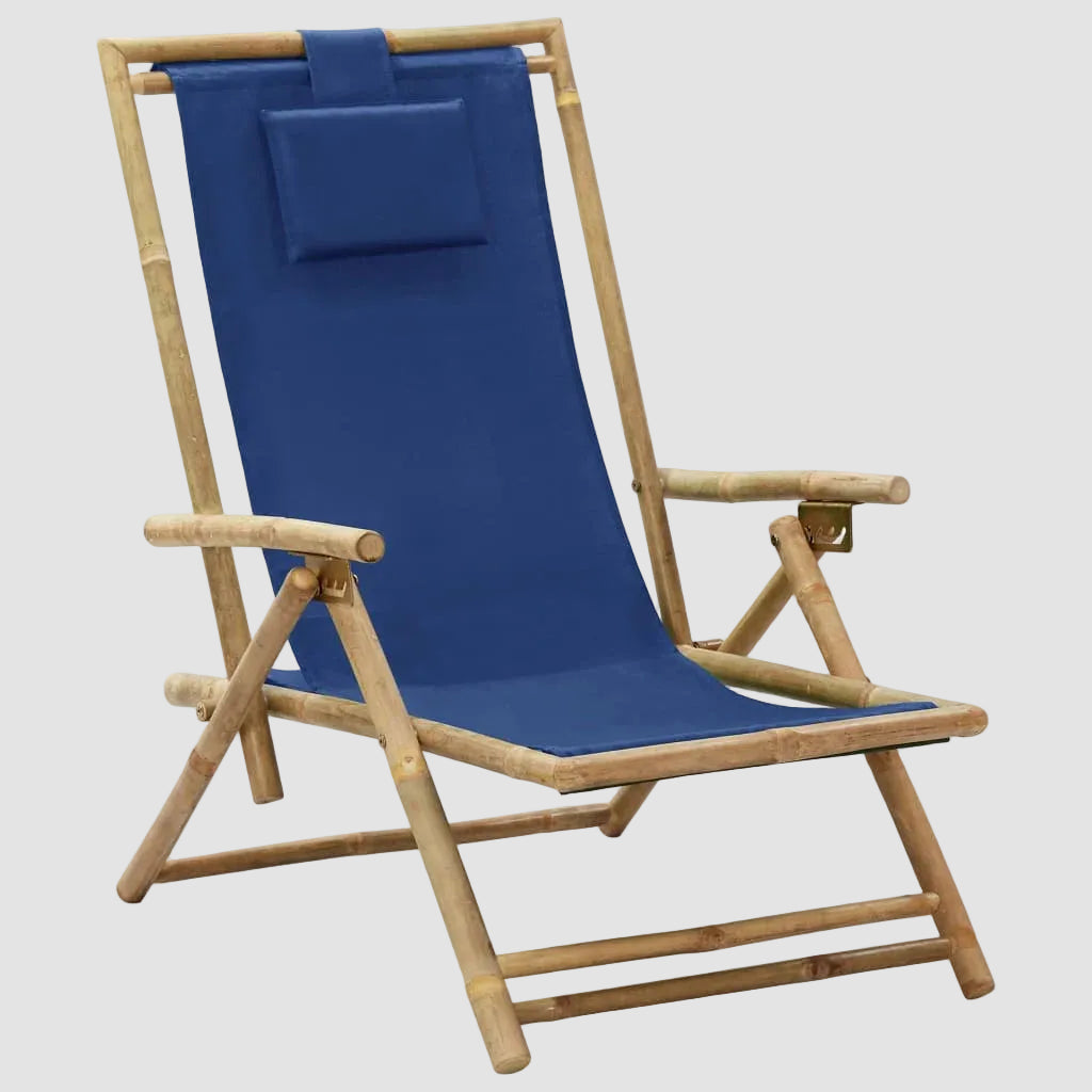 Chaise Relaxation Bambou Bleu