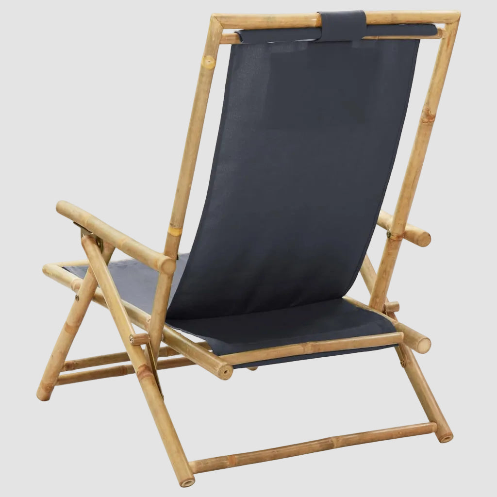 Chaise Relaxation Bambou Gris