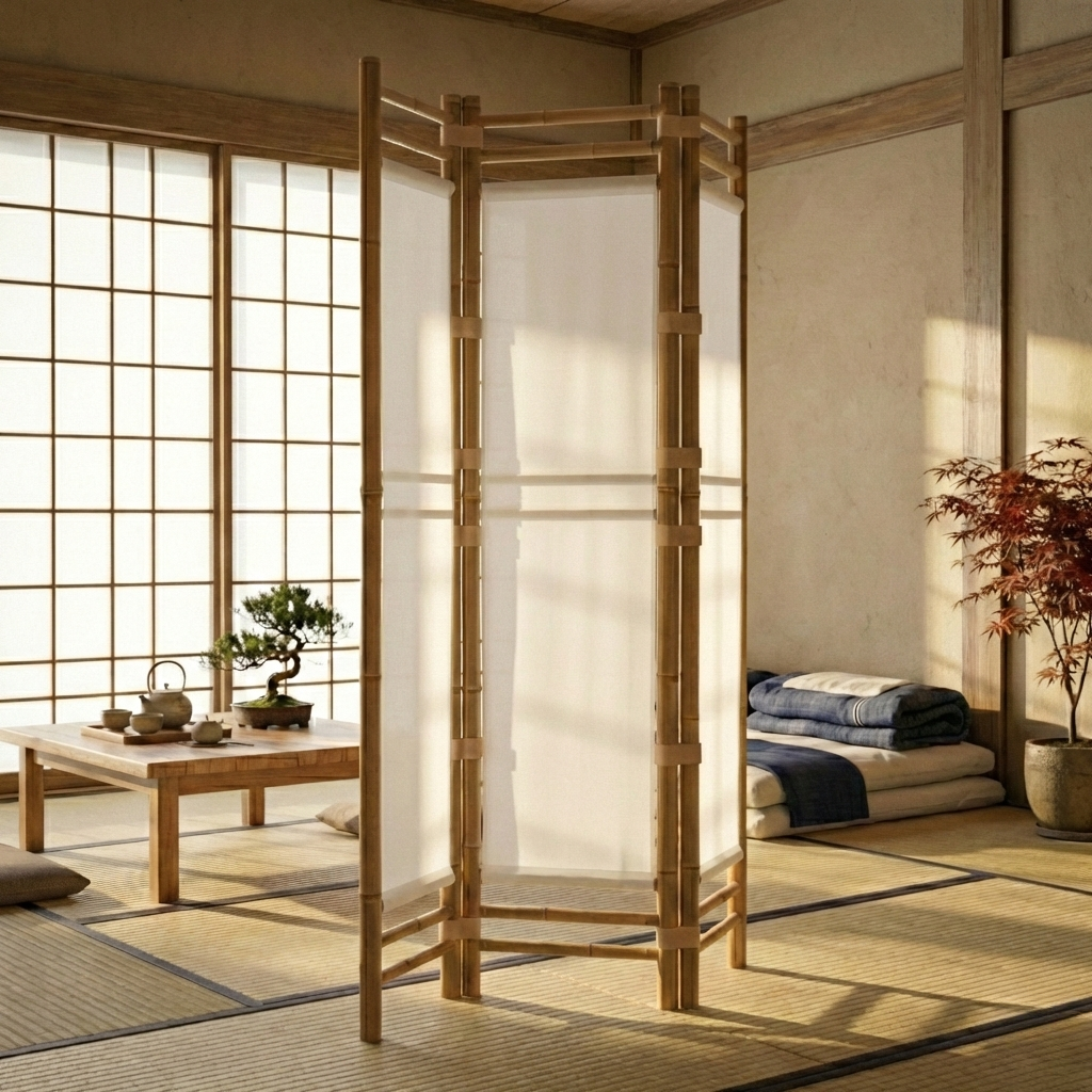 Cloison Bambou Blanc