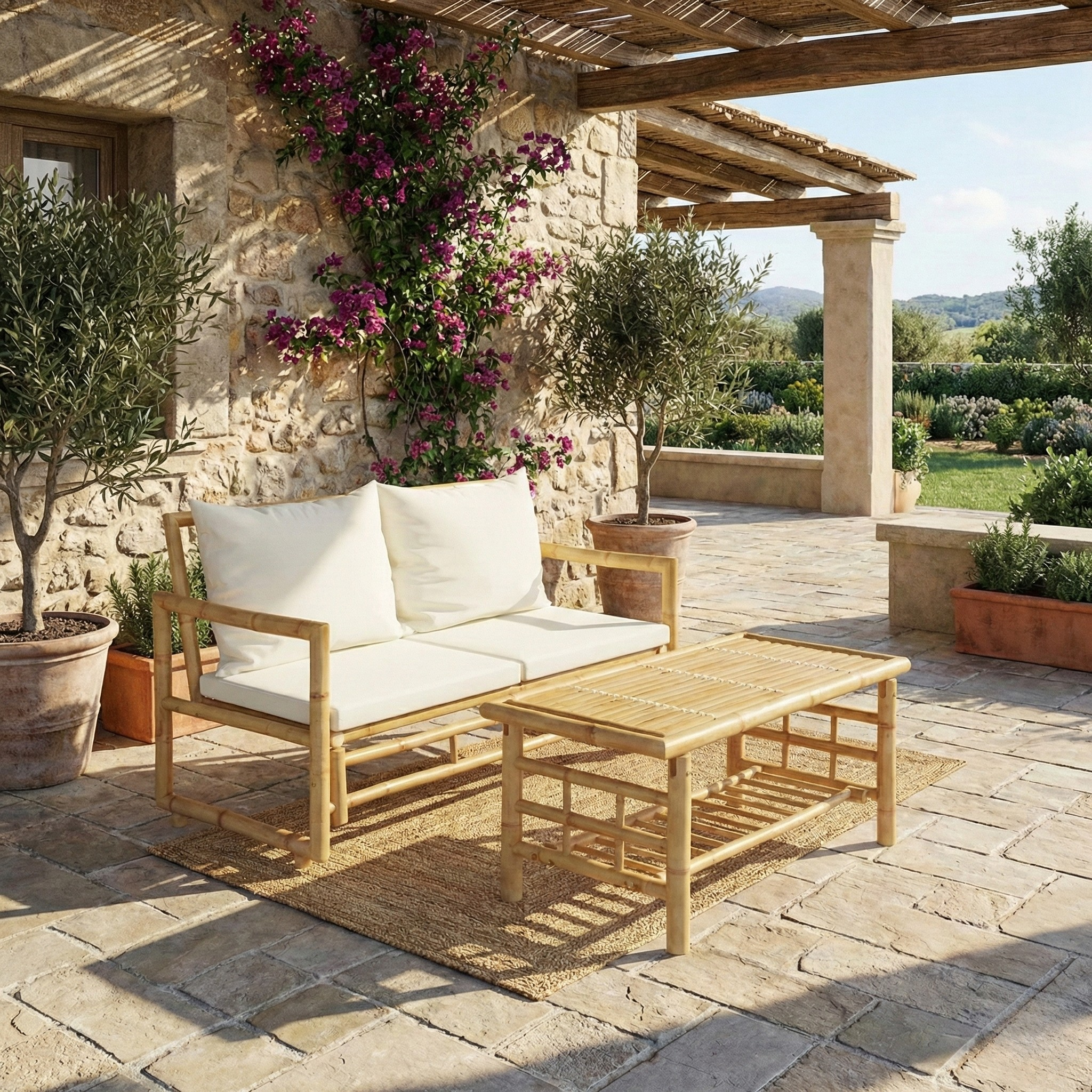 Ensemble Canape Bois Exterieur