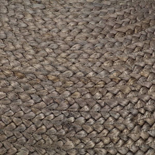Pouf En Jute Rond Gris Mat
