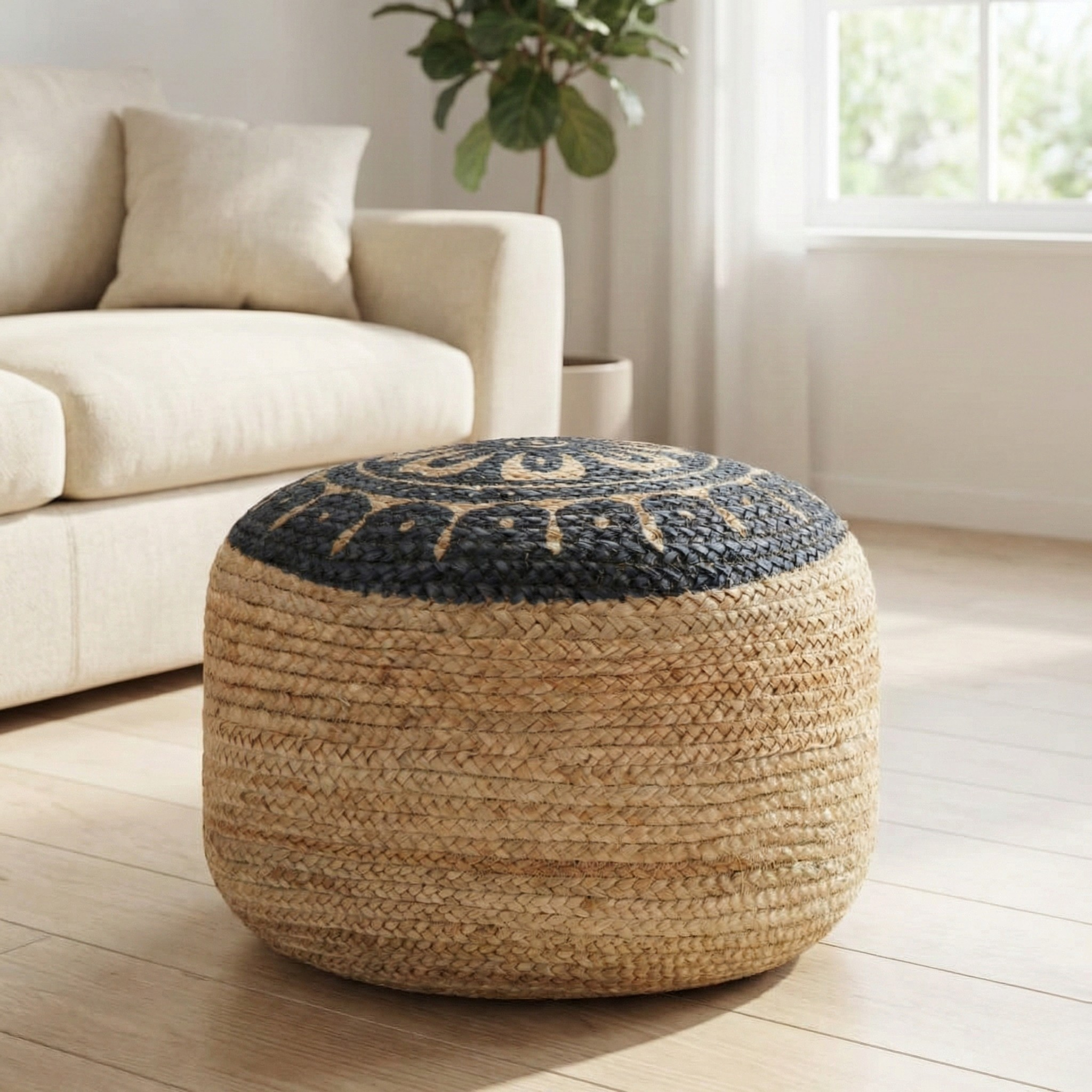 Pouf Rond En Jute Hawai
