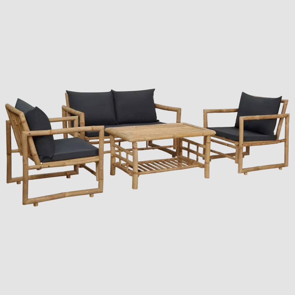 Salon De Jardin Bambou Noir