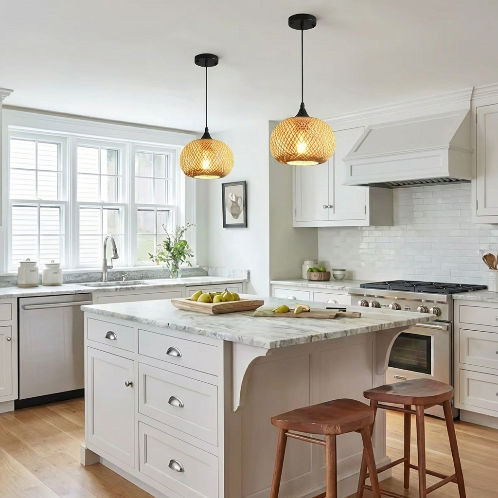 Suspension Bambou Lampe Cuisine2