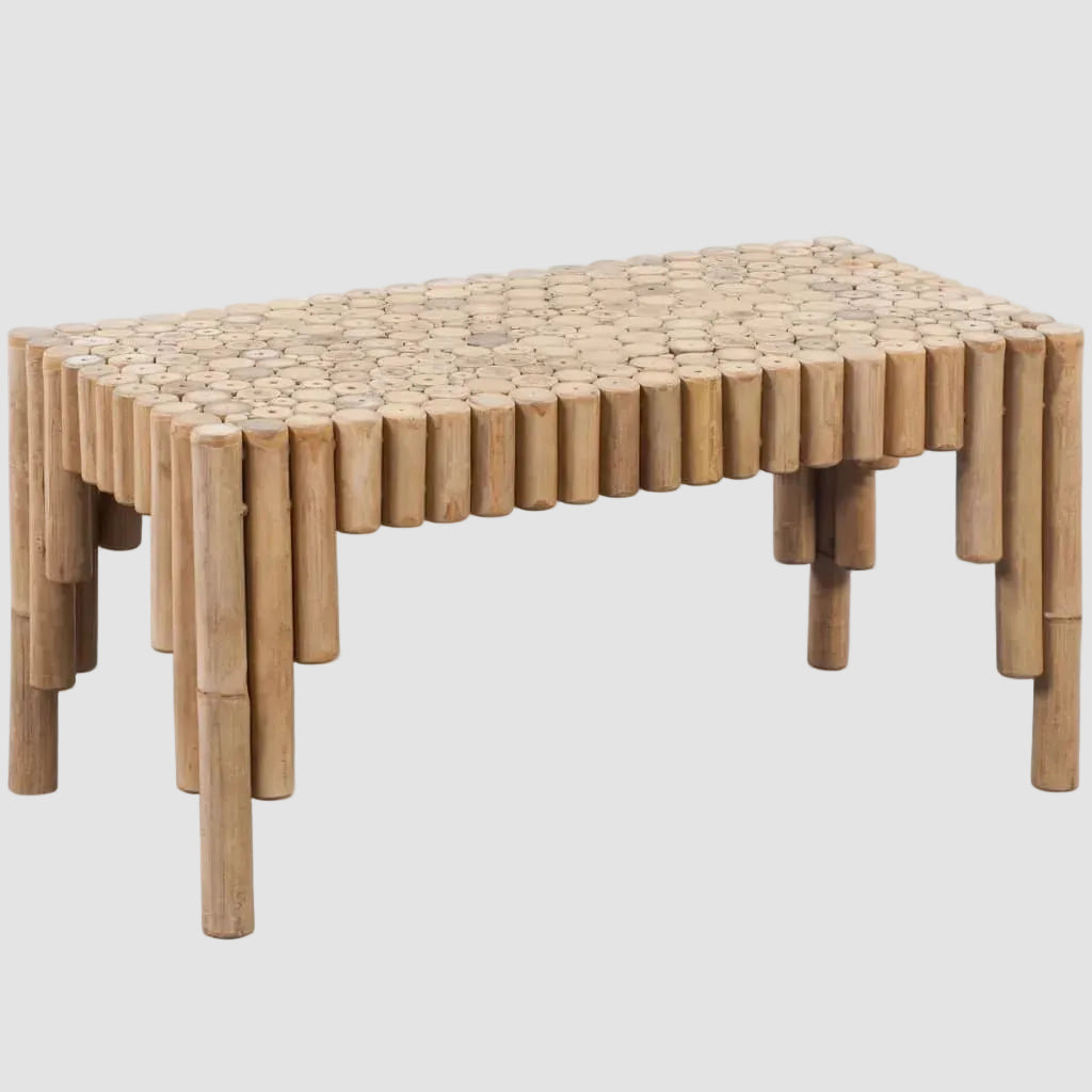 Table Bambou Tube Cote