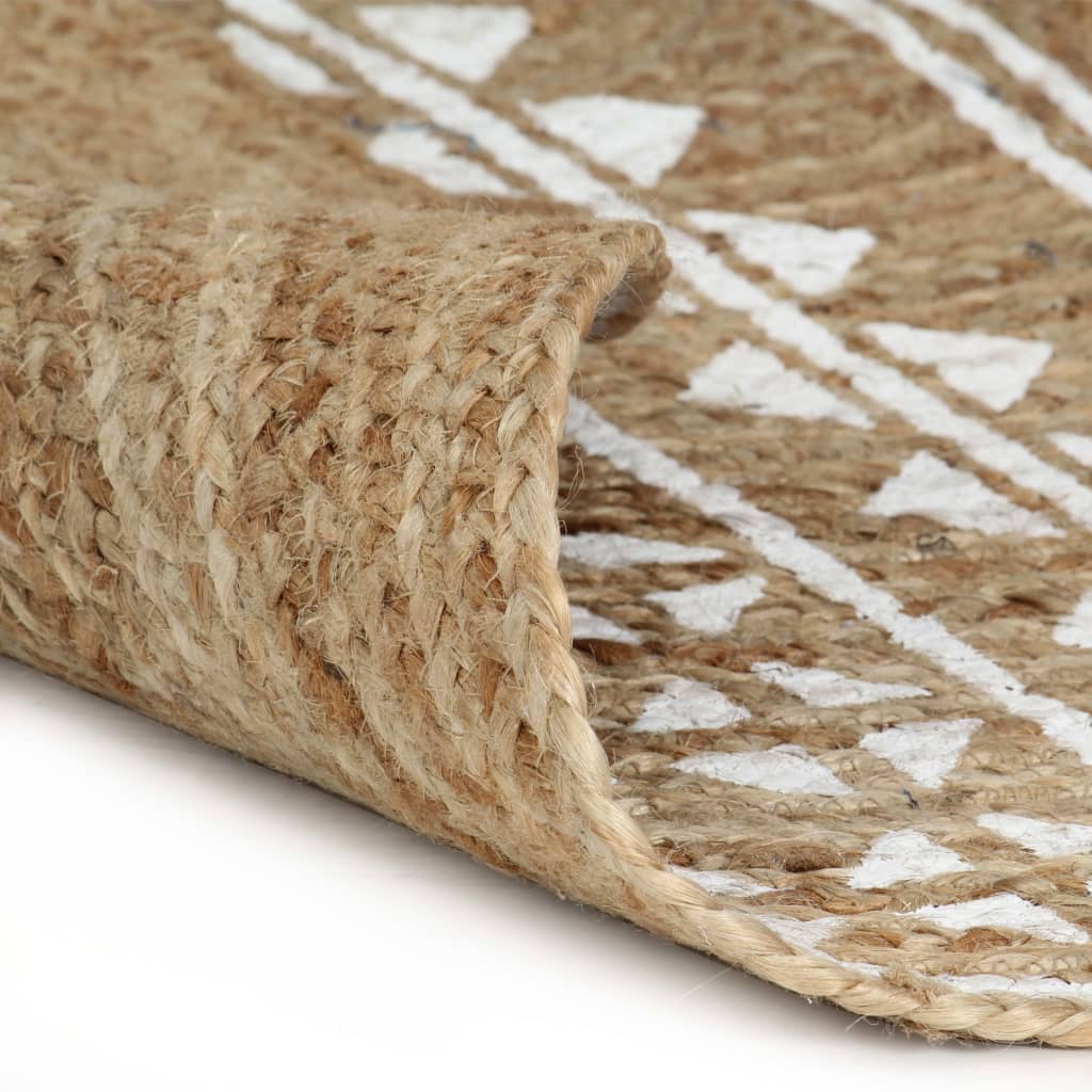 Tapis Rond Jute Avec Motif Cote