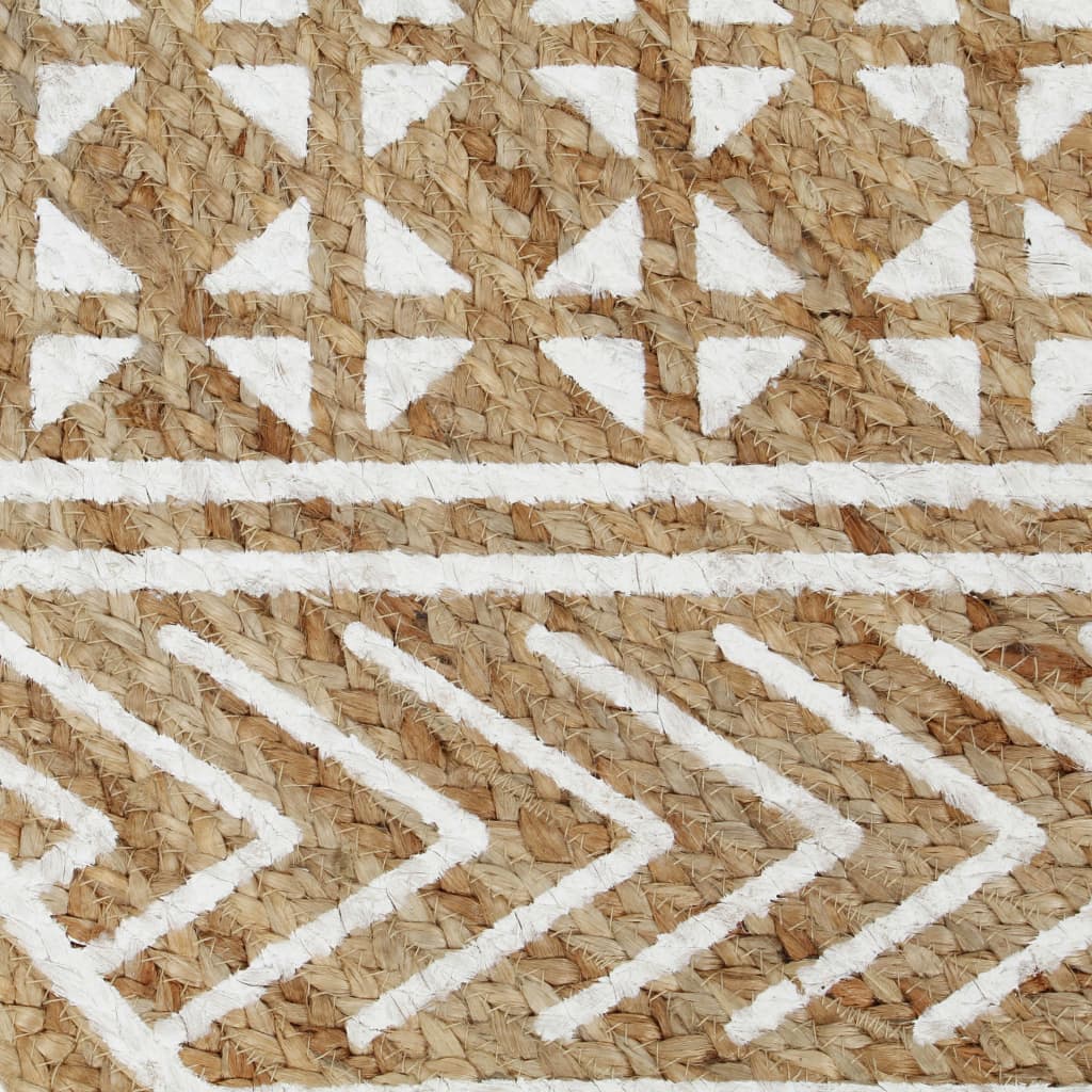 Tapis Rond Jute Avec Motif Visu